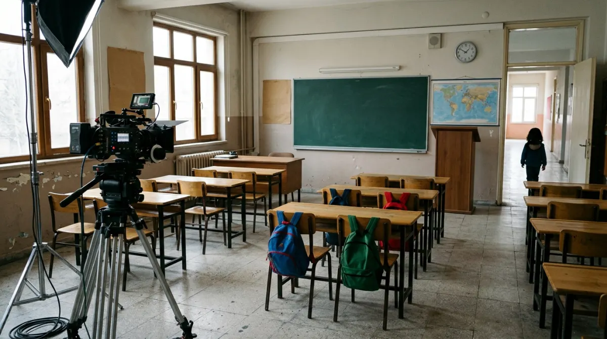 Okul sahnesi için hazırlanmış sınıf seti, çocuk oyuncu aranan dizilerde okul sahneleri